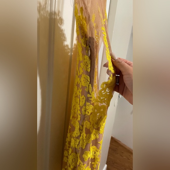 For Love and Lemons Luau Maxi yellow Dress Size S/ Mesh/ Embroidered beautiful - Picture 6 of 7